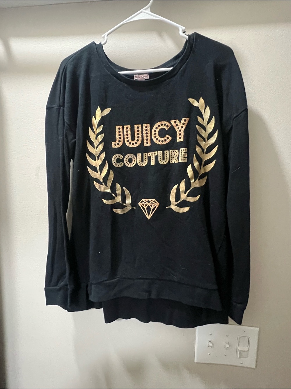 Juicy Couture Black Sweatshirt with Gold Laurel Logo